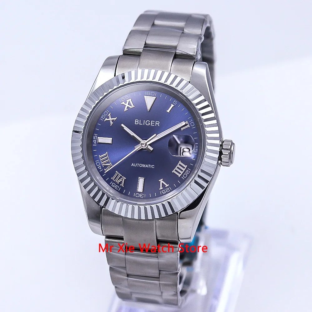 Bliger 40 мм автоматические механические мужские часы роскошный календарь