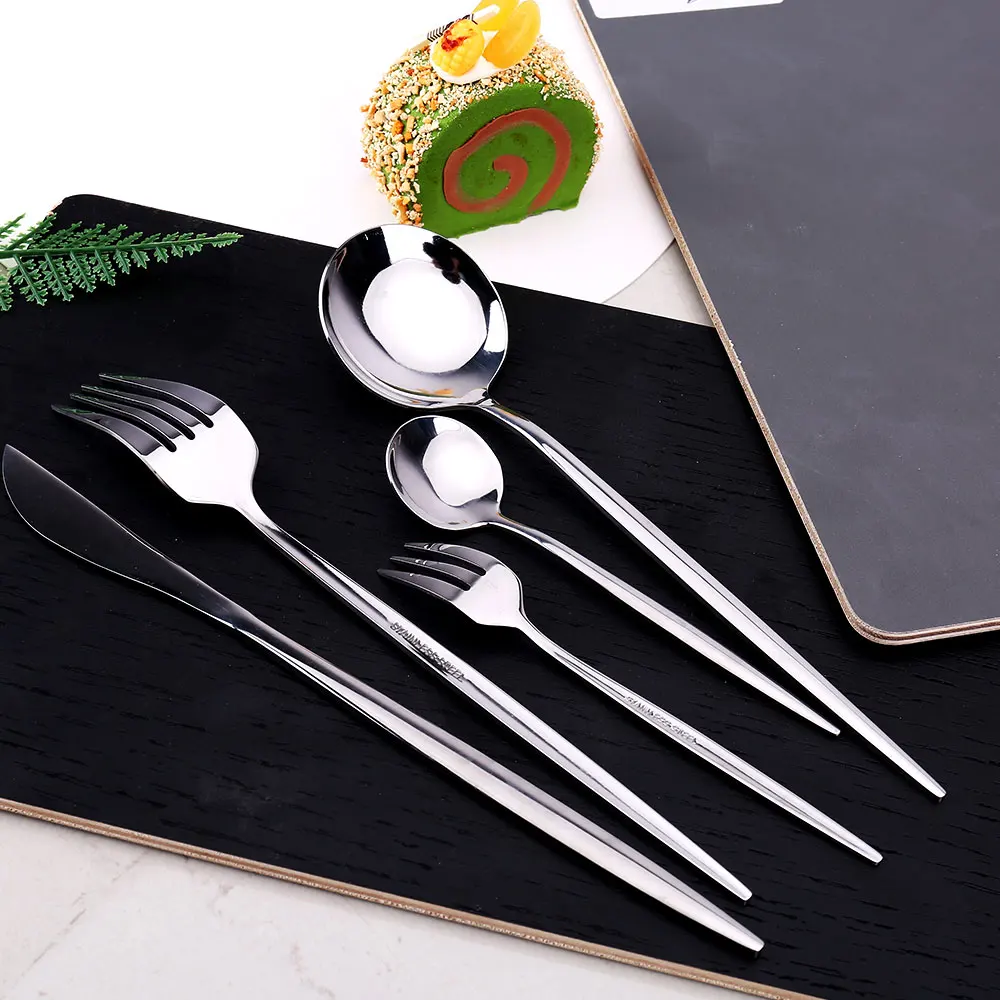

30Pcs Set Dinnerware Dinner Kitchen Spoons Fork Knife Utensils Cutlery Lunch Of Dishes Complete Stainlesssteel Mirror Tableware