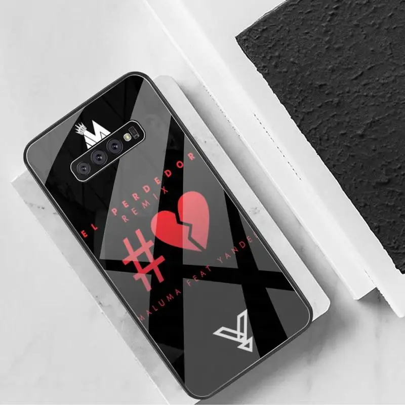 

Maluma Ozuna POP Hip Hop Rapper Phone Case Tempered Glass For Samsung S20 Plus S7 S8 S9 S10 Plus Note 8 9 10 Plus