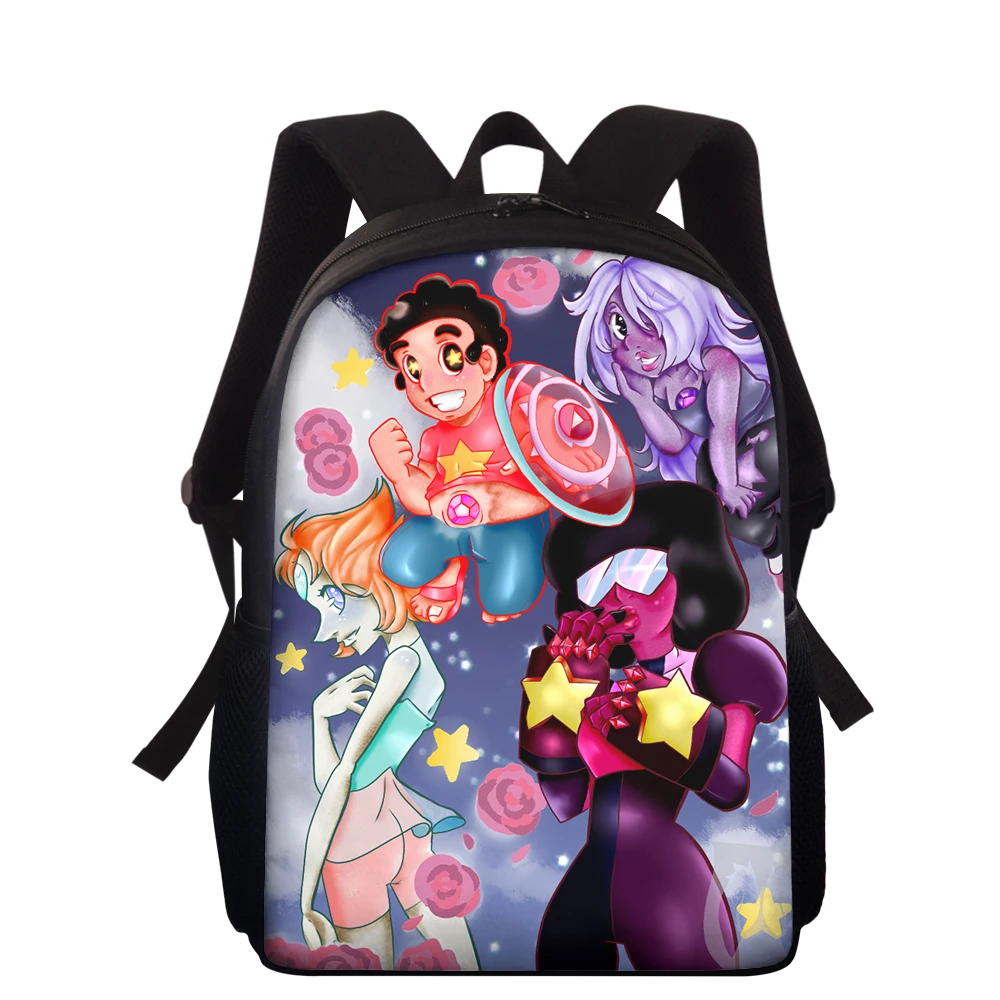 HaoYun Fashion 15-Inch Children's Backpack Steven Universe Pattern Kids School Bags Cartoon Anime Design Students Book Bags