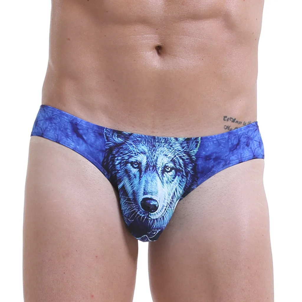 

Men Underwear 3d Wolf Animal Printing Sexy Briefs Men Breathable Mens Slip Male Panties Stretch Briefs Ropa Interior Hombre