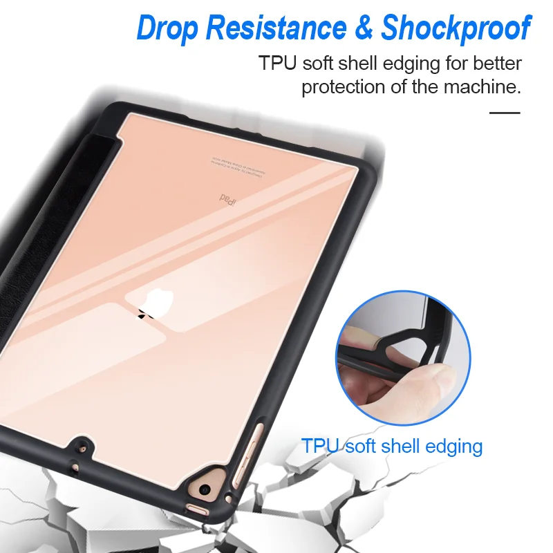 Чехол для 2019 10 2 Apple Ipad A2200 A2197 A2198 чехол 7 с ручкой слот Slme PU + TPU прозрачный |