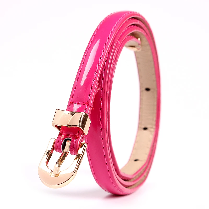 

Женский тонкий регулируемый ремень из лакированной кожи