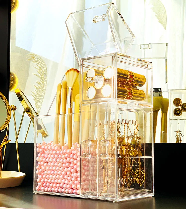 Многофункциональная акриловая Кисть для макияжа держатель хранения украшений с