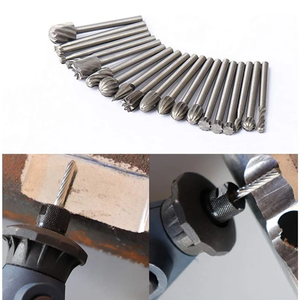 

20PCS High Hardness Rotary Burr Set Steel Drill Bits Grinding Head for DIY Woodworking, Carving, Engraving, Drilling