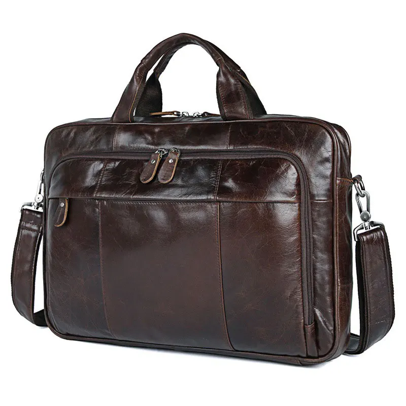 15 inch Laptop Bag for Men Large Genuine Leather Handbag Male Original Design Travel Messenger Shoulder Bag Men s Briefcase Tote