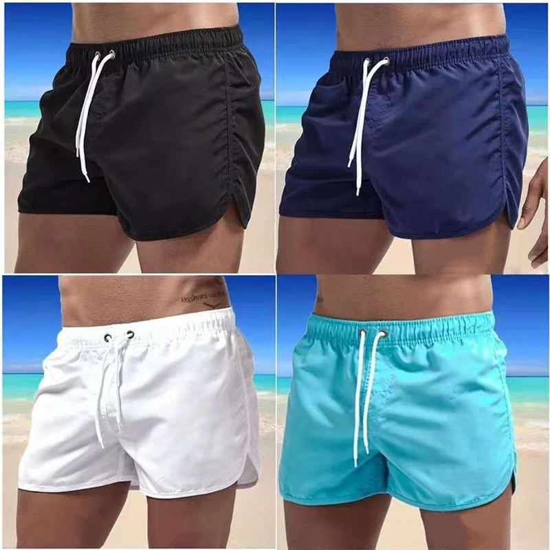 2021 Summer Men's Swimwear Shorts Beachwear Sexy Swim Trunks Men Swimsuit Low Waist Breathable Beach Wear Surf |