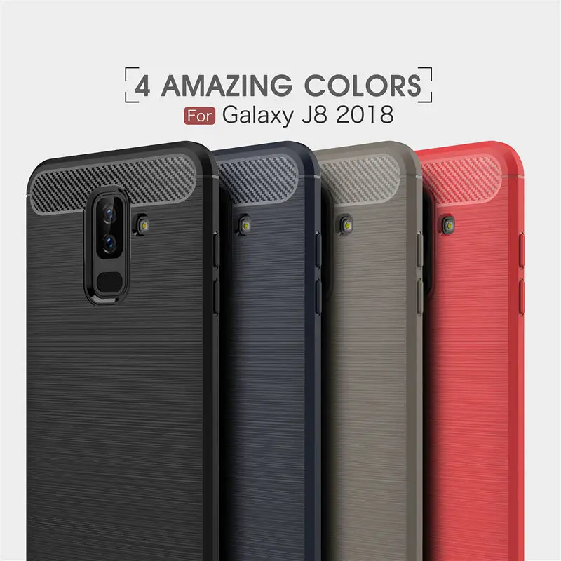 

For Samsung Galaxy J8 J7 J4 J3 2018 Case Carbon Fiber ShockProof Soft Silicone TPU Case For Galaxy J2 Pro 2018 Bumper Matte Capa