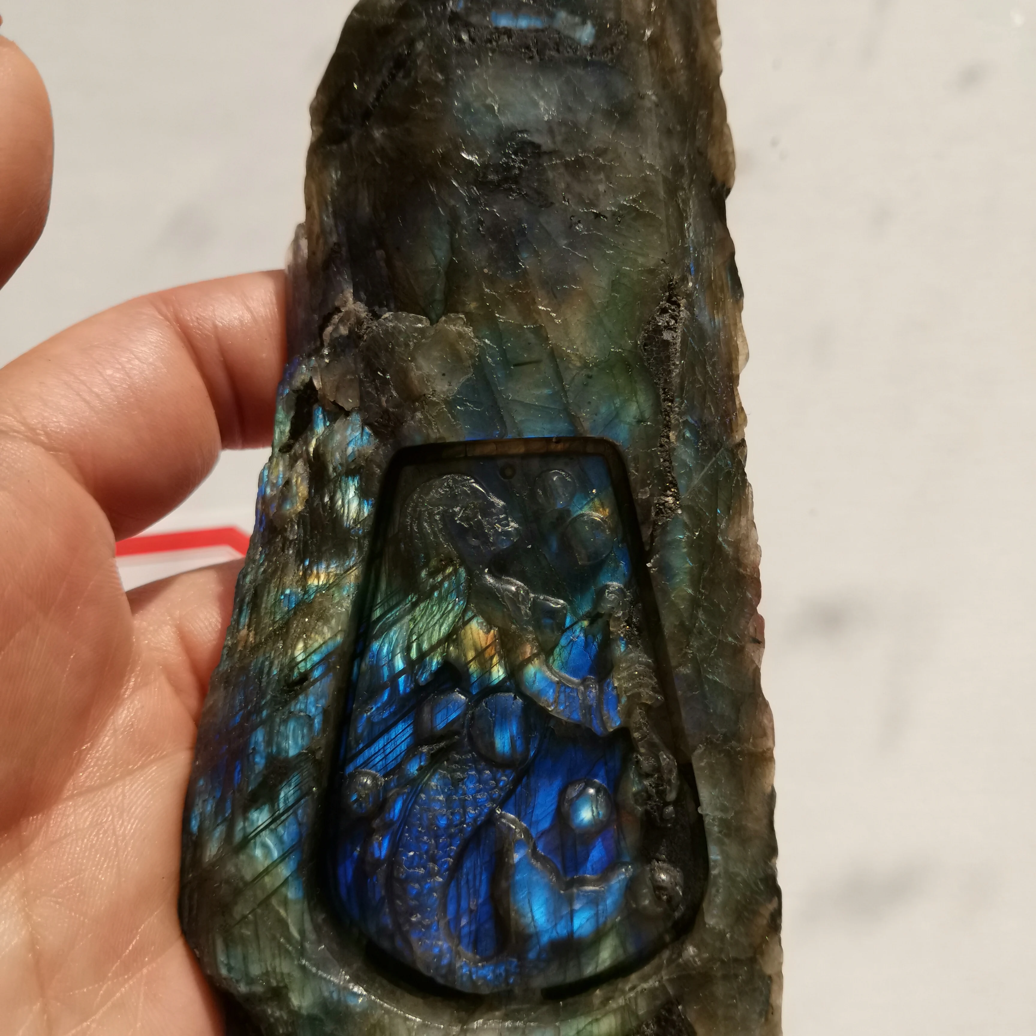 Кристалл 185 г натуральный камень лабрадорит Русалка Ремесло Украшение Лабрадор