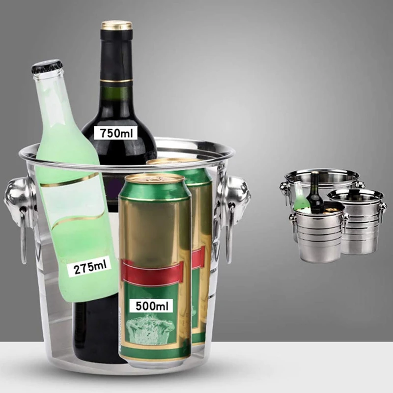 Ведро для льда из нержавеющей стали толстый контейнер бара вечеринки бочка вина