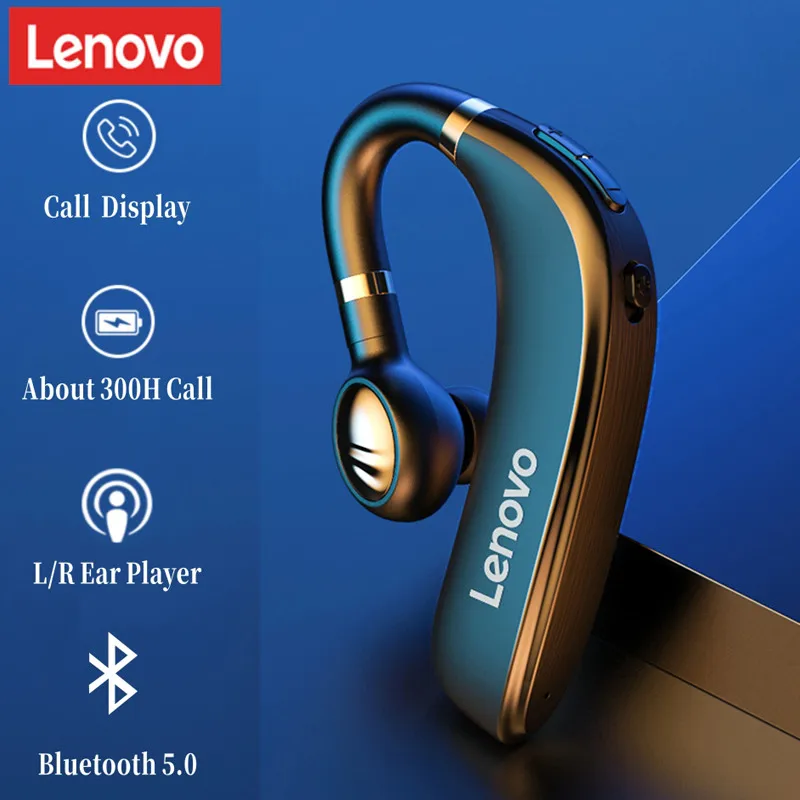 

Оригинальные наушники Lenovo HX106 с ушным крючком, беспроводные 5,0 наушники-вкладыши с микрофоном, одно ухо для вождения, встречи