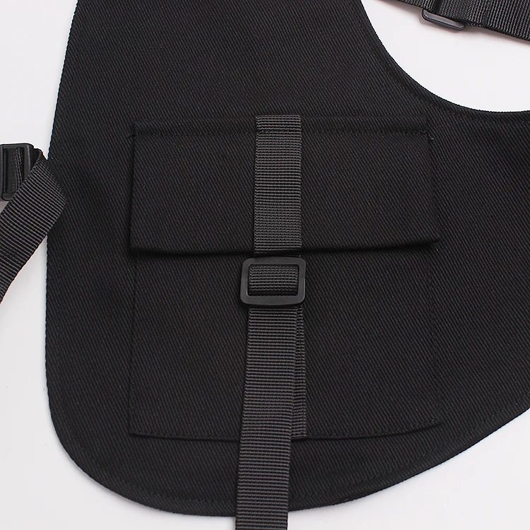 

SuperAen New Women's Fashion Black Style Irregular Vest Harajuku Design Short Waistcoat Vest Women