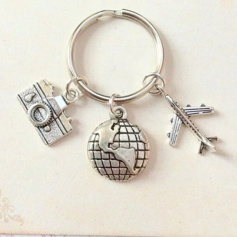 1 шт. брелок с эмблемами путешествий Глобус камера для самолета Брелок Подарок