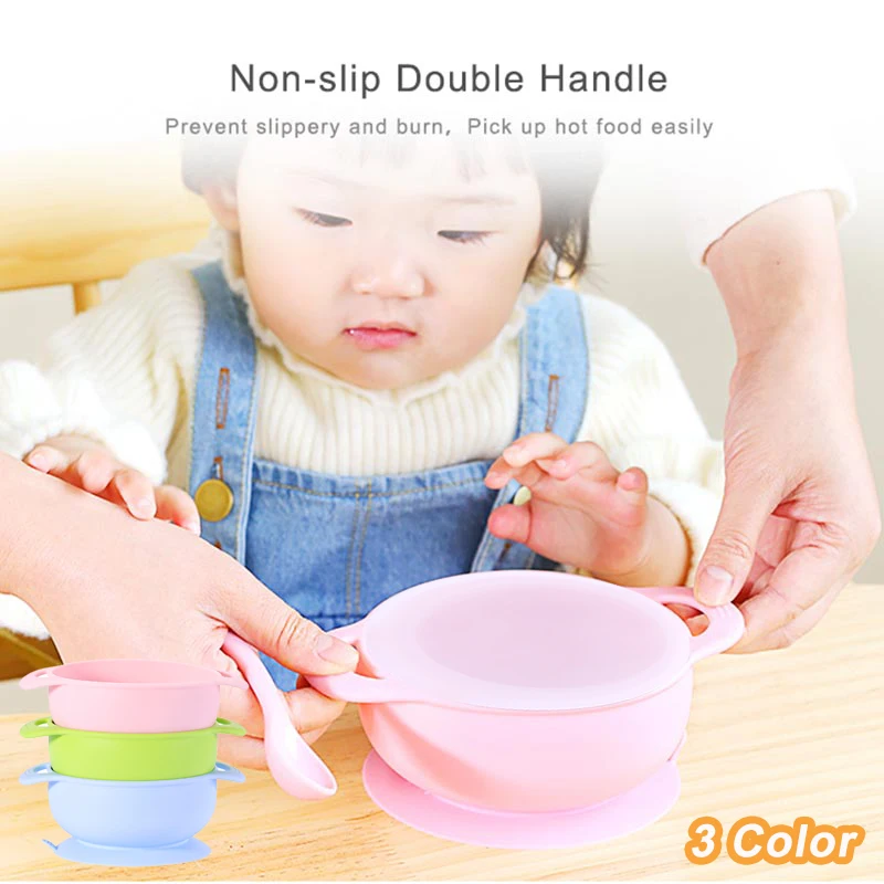 Чаша на присоске для малышей нескользящая посуда + крышка чаши чашка с защитой от