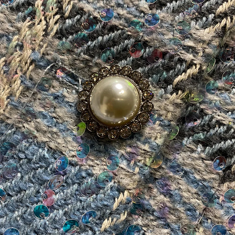 

New women's celebrity style sub suit skirt foreign style tweed temperament two piece suit