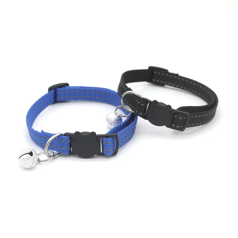 Светоотражающий ошейник для кошек безопасный с колокольчиком маленьких собак