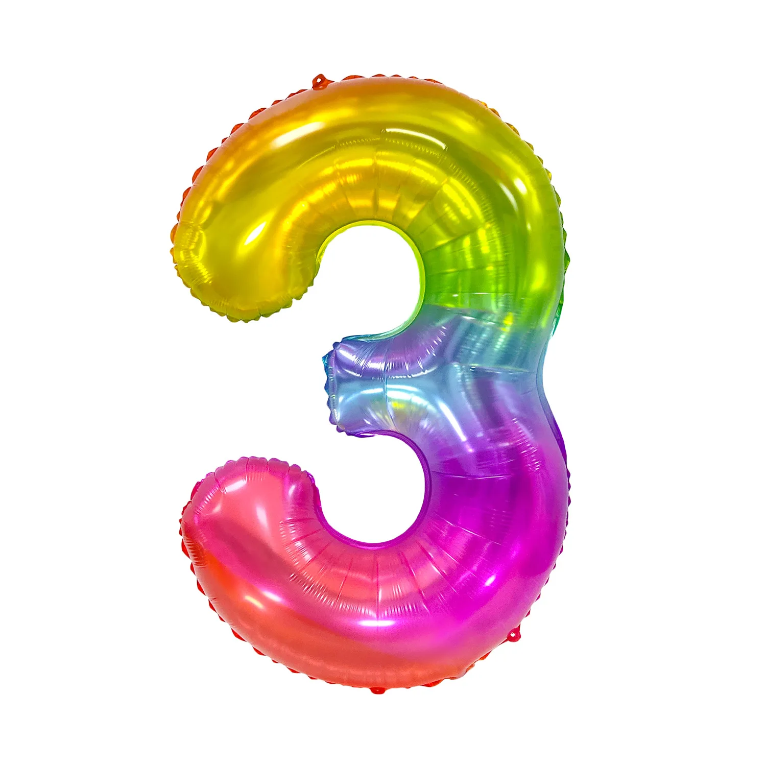 Шары воздушные из фольги с цифрами радужные желеобразные градиентные цветные