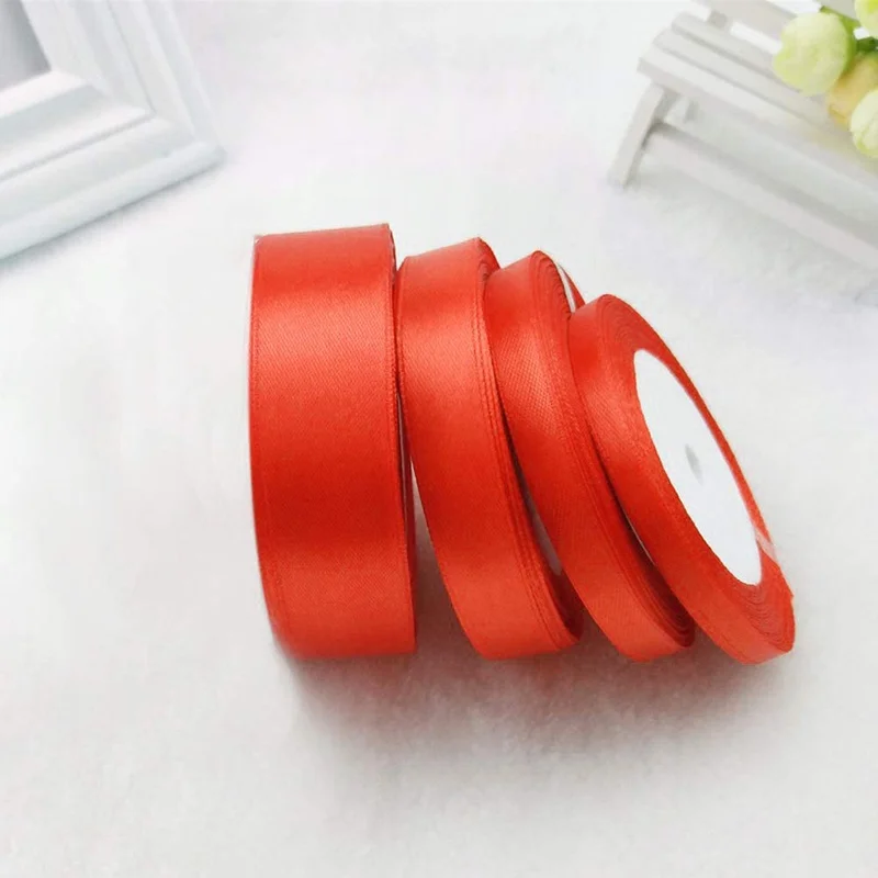 Красивая атласная красная лента ручной работы с бантом 6 мм 50 25 ярдов/Партия DIY