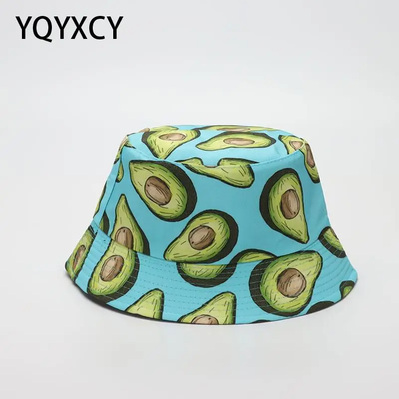 

YQYXCY Summer Bucket Hat For Men Women Unisex Fashion Fruit Print Cotton Bob Panama Cap Foldable Girls Sun Hat Beach Fisherman