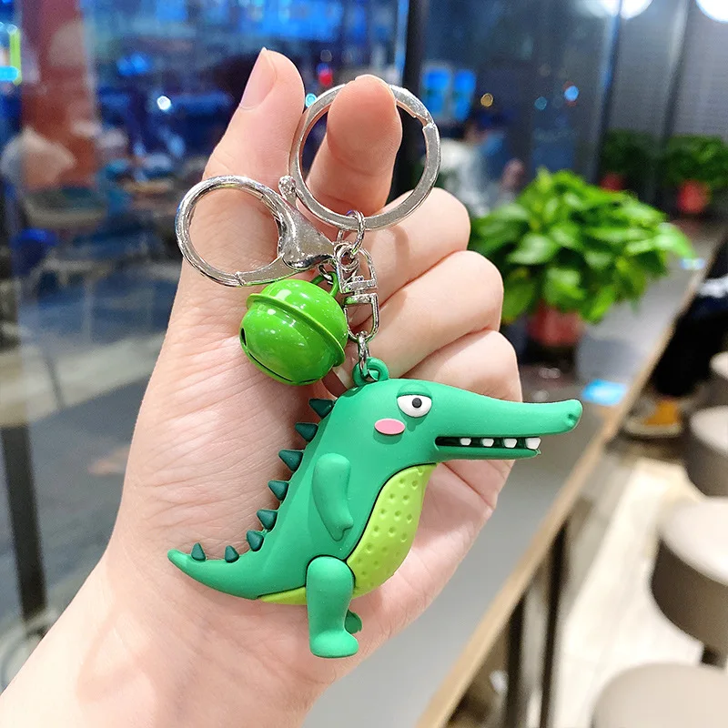 Cute Silicone Crocodile Keychain For Women Key Ring Creative Cartoon Mobile Phone Bag Car Pendant Lady Accessories