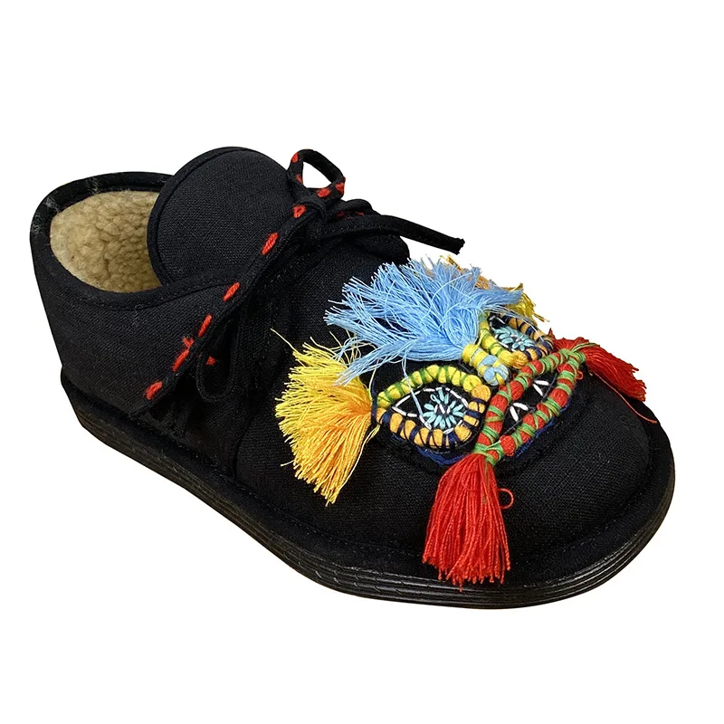 

Johnature Flats Women Shoes Cotton Fabric Round Toe Casual 2021 New Autumn Winter Mixed Colors Handmade Concise Ladies Shoes