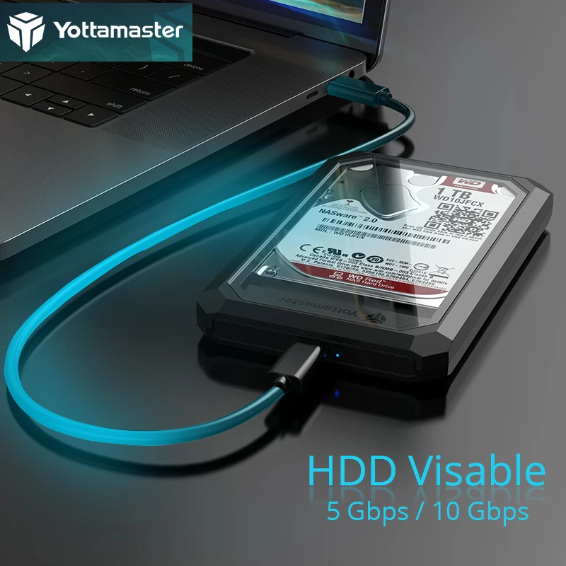 Корпус Yottamaster DF2 для жесткого диска 2,5 дюйма/3,5 дюйма, USB 3,1 Gen1 к SATAIII 6 Гбит/с USB C, корпус для жесткого диска 2,5 дюйма 3,5 дюйма SATA HDD/SSD hd - изображение