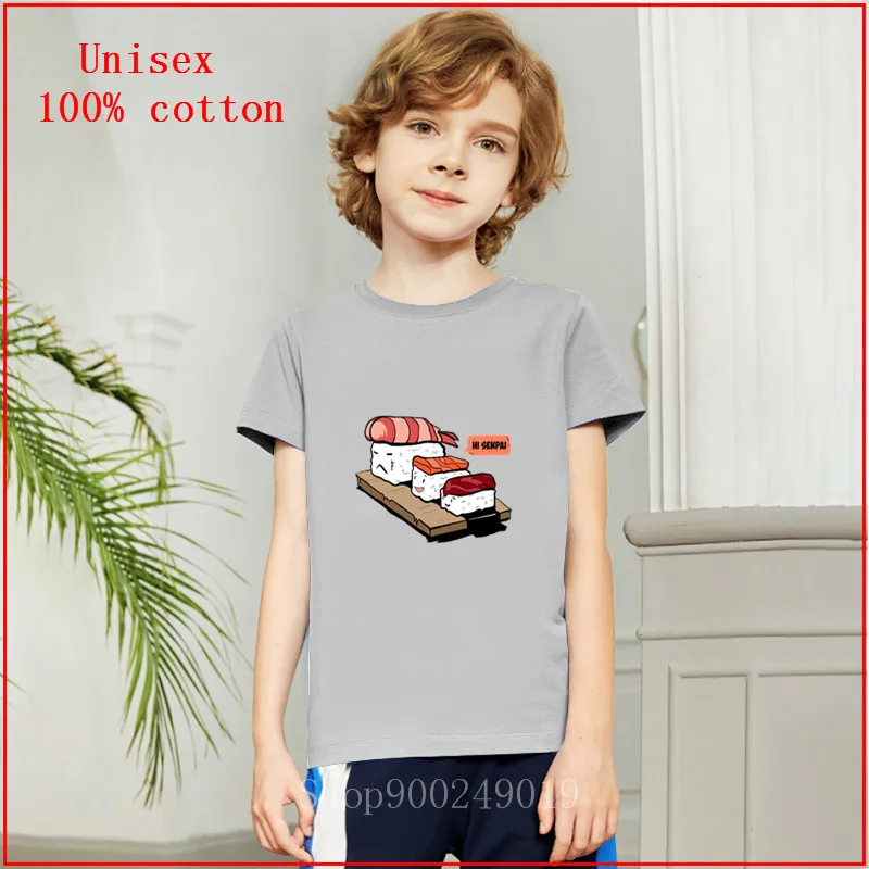 Детские футболки с суши-боссом Hi Senpai Детская футболка хлопковая одежда для