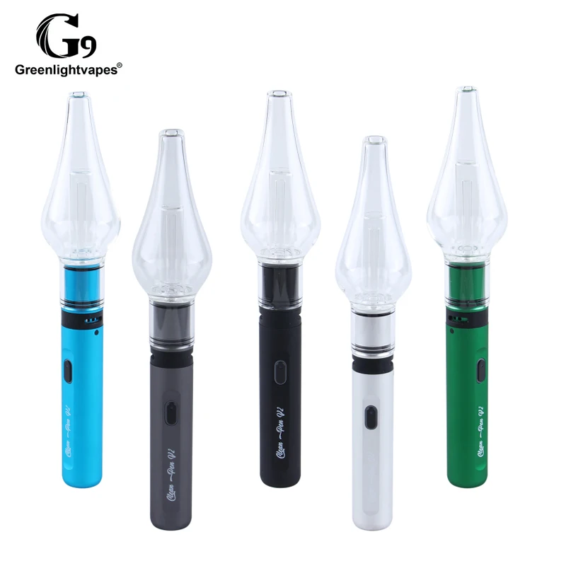 New Greenlightvapes G9 CleanPen V2 Dab Rig Wax & Dry Herb 2-in-1 Vaporizer Kit with Replaceable Coil Glass Water Filter Vape Pen