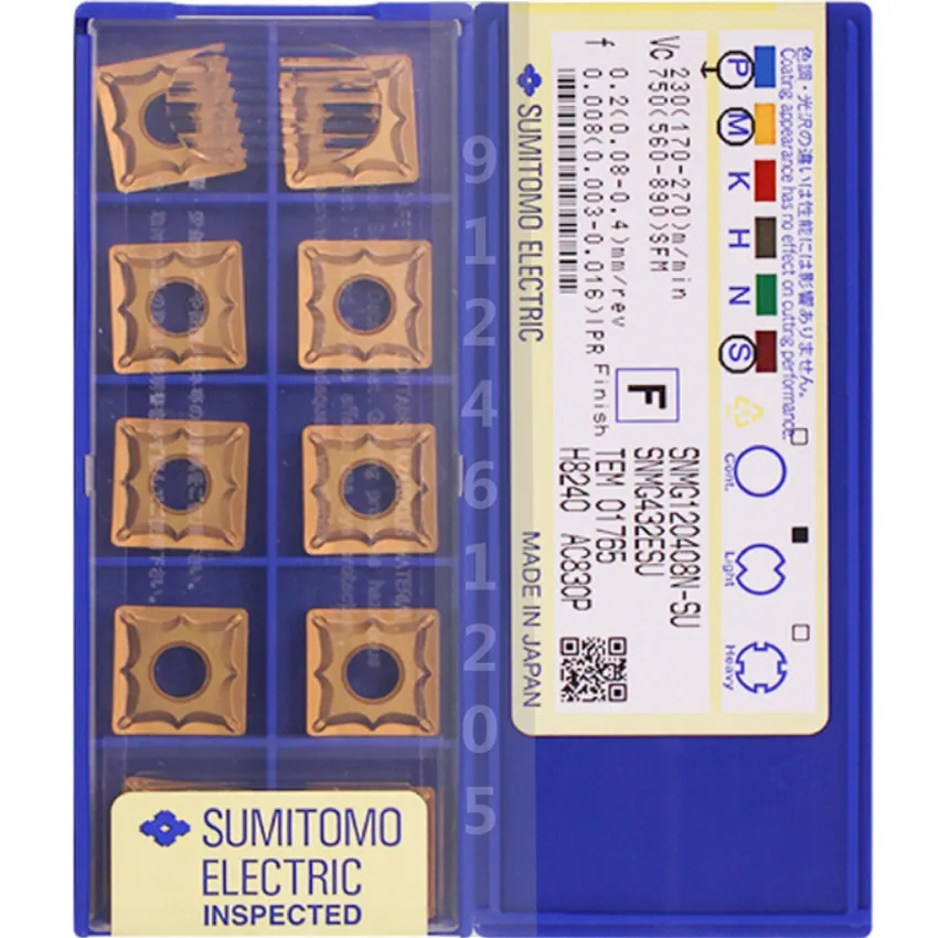 SNMG120408N-SU AC630M/SNMG120408N-SU AC820P/SNMG120408N-SU AC830P  SNMG432  Original SUMITOMO CNC carbide inserts 10PCS/BOX