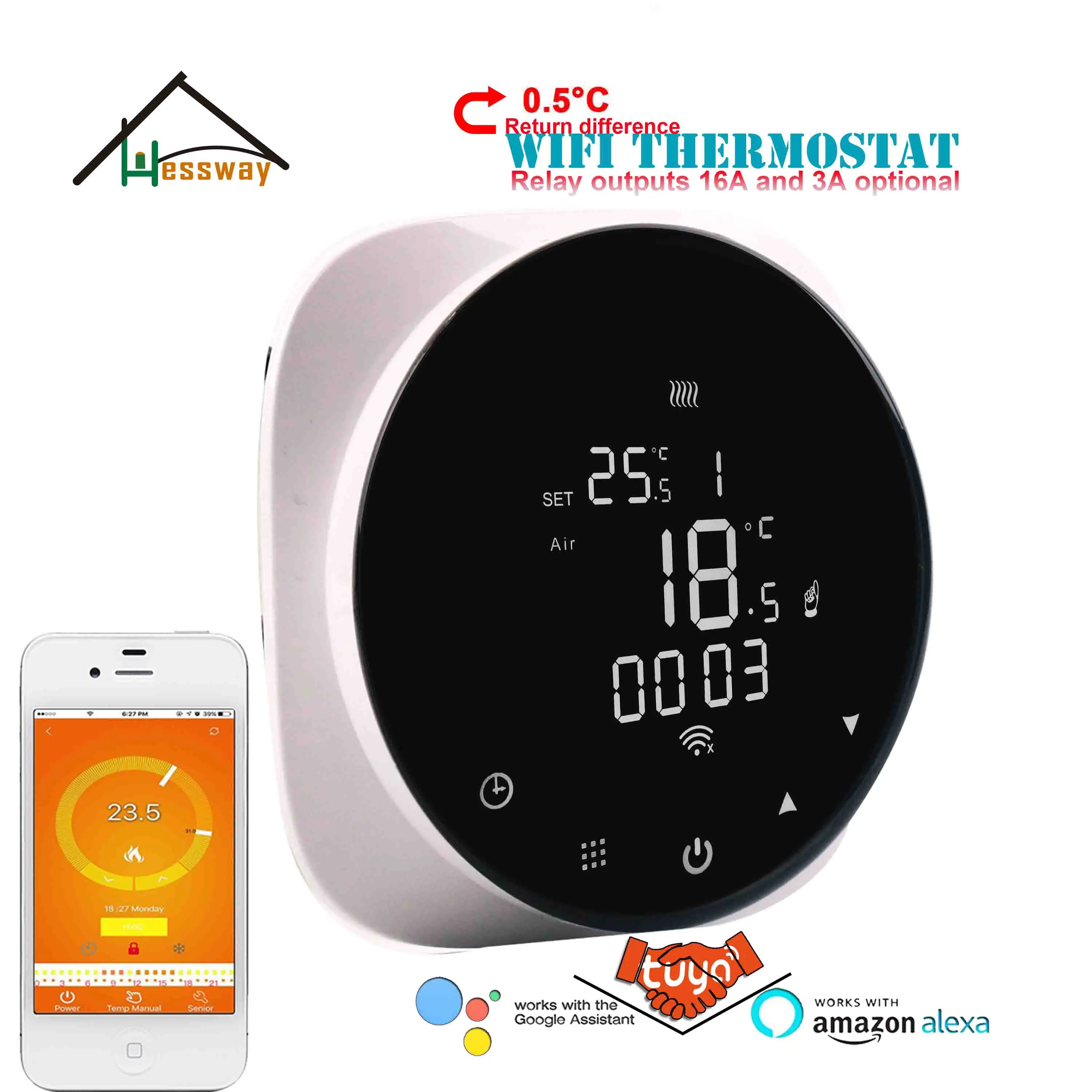 Европейский водонагреватель электрический тепловой термостат WIFI для системы Hvac