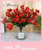 1 шт. Европейский искусственный цветок 3 головки поддельные Eustoma Gradiflorus Lisianthus Рождество Свадьба Праздник декор дома 5 цветов