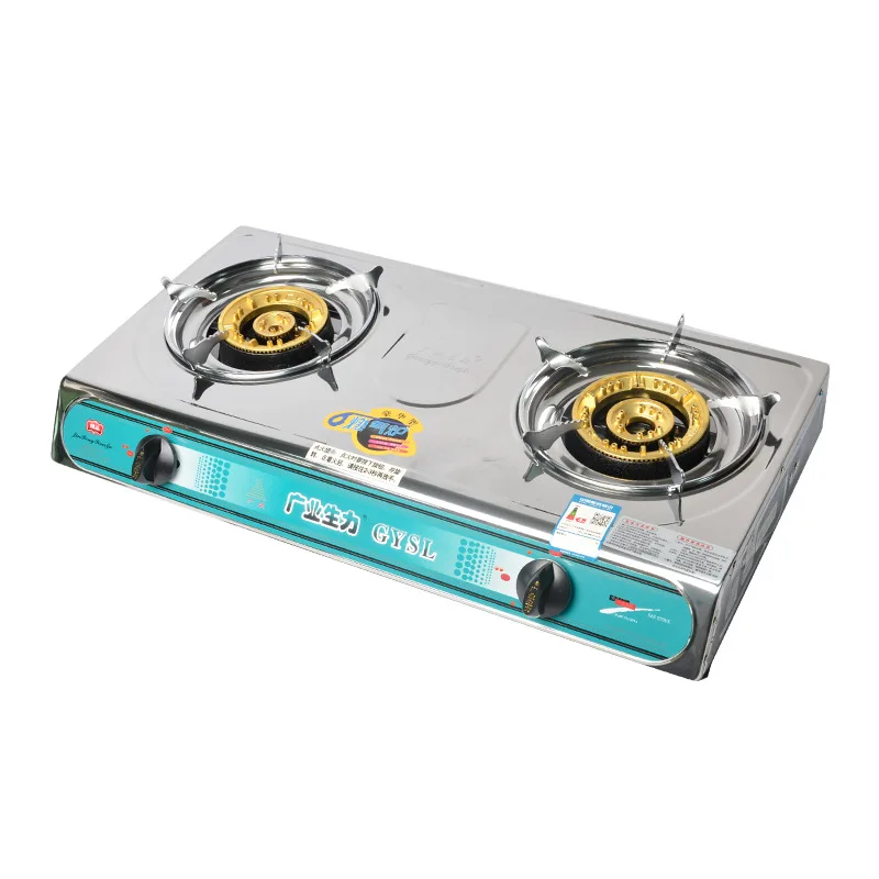 

Gas stove double domestic desktop energy-saving liquefied gas fierce fire natural gas stainless steel