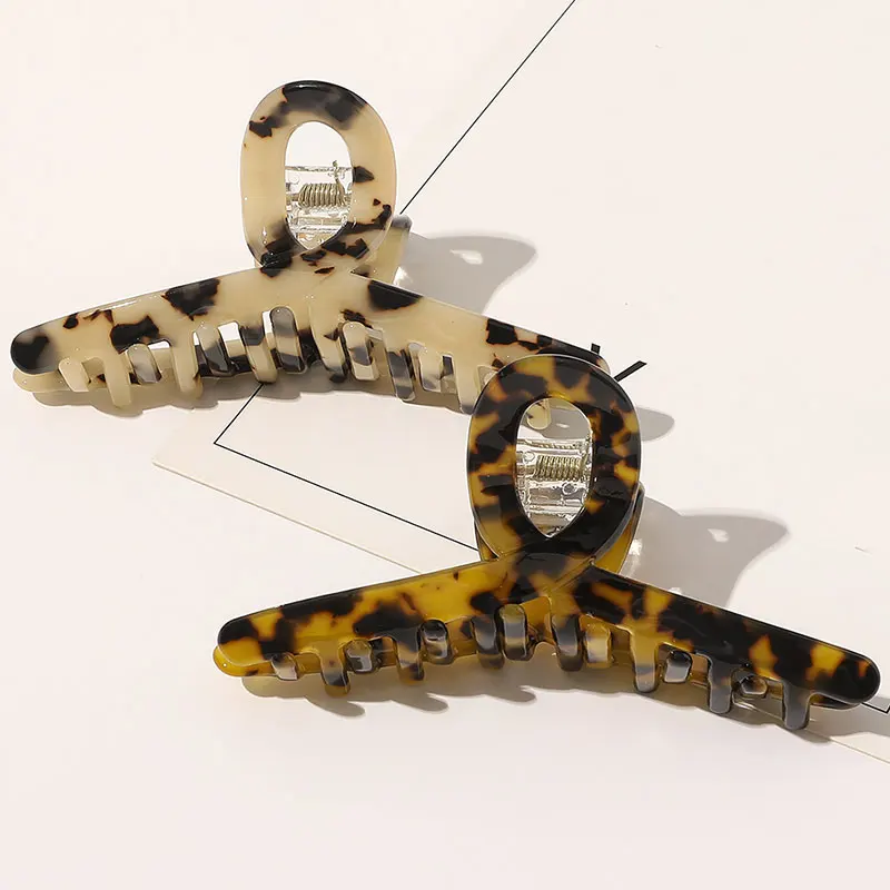

Leopard Print Hair Clip Women 2020 New Fashion Geometric Hair Claws Korean Acetate Acrylic Barrettes Ponytail Hair Accessories