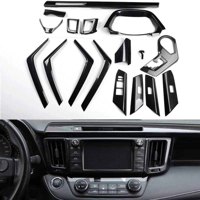 Lsrtw2017 Углеволокно abs аксессуары для салона автомобиля приборной панели планки