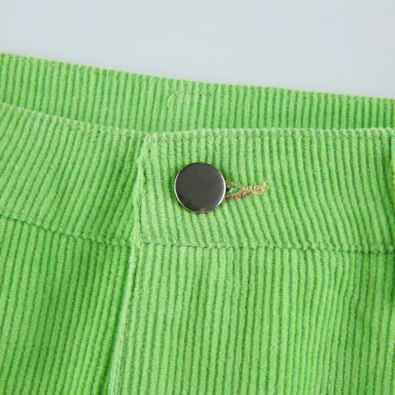 

Hip Hop Corduroy Straight Leg Pants High Waisted Loose Pocket Y2K Casual Cargo Trousers Autumn Jogger Outfit Pantalon Femme