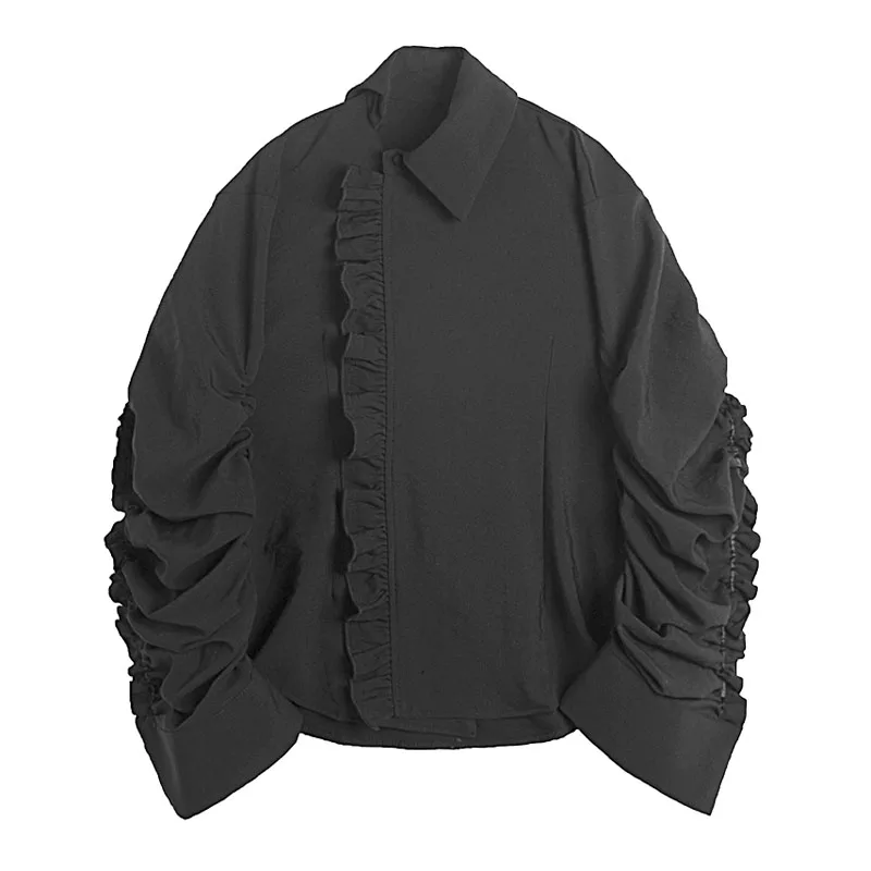 Куртка мужская плиссированная с расклешенными рукавами Повседневная Уличная