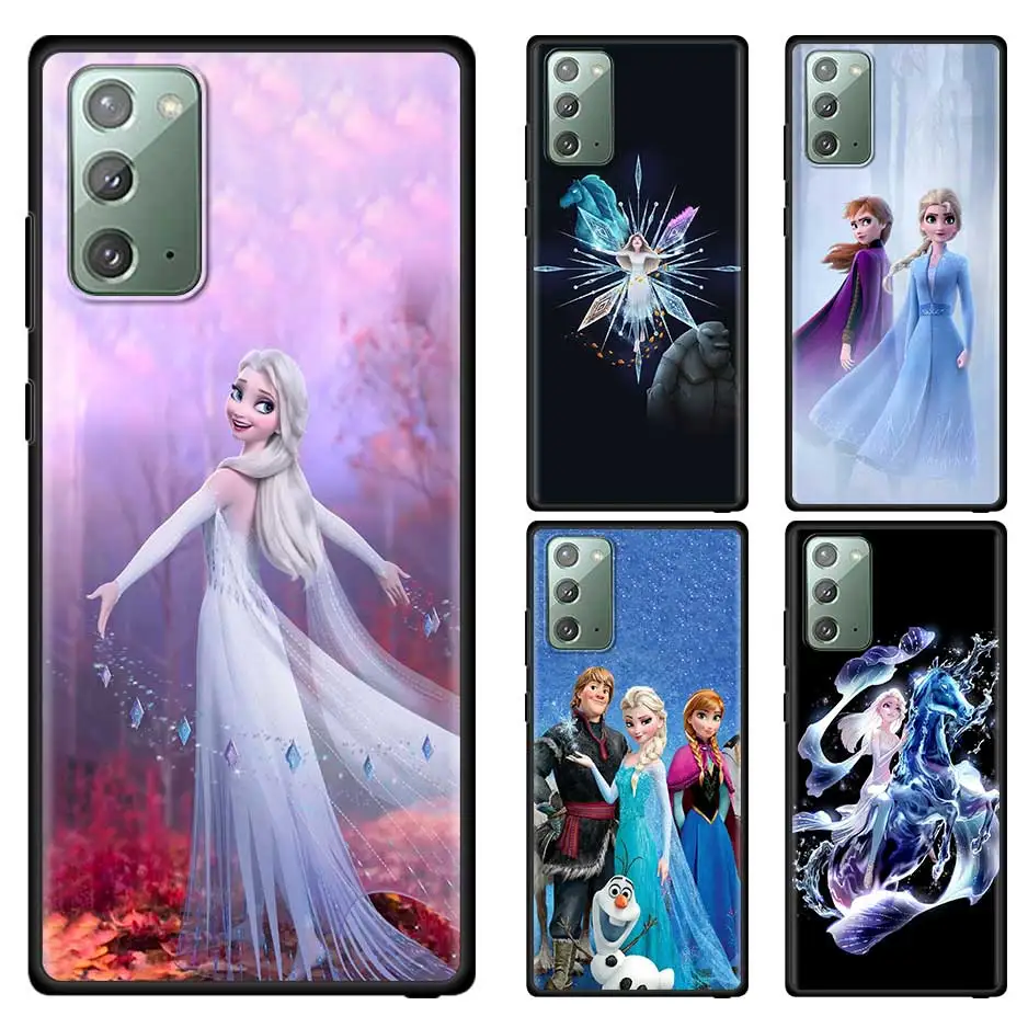

Snow Queen Luxury Case For Samsung Note 20 Ultra 10 Plus 20 9 8 A51 A12 S20 FE Cover Capa Black Soft Coque