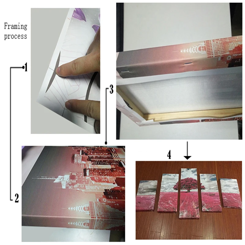 5 шт. модная Картина на холсте абстрактная Золотая текстура животное Лев слон