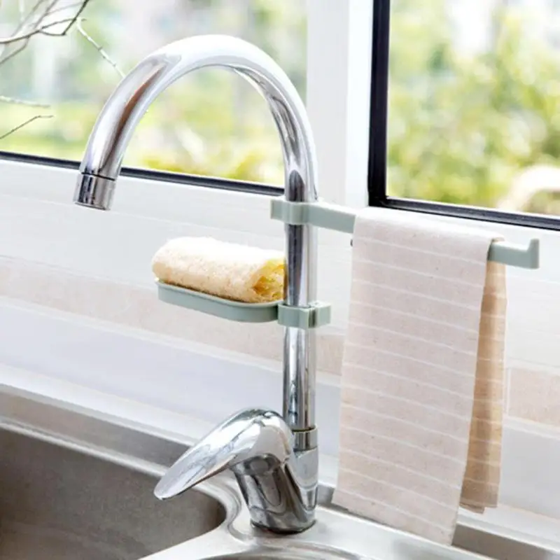 Sink Hanging Storage Rack Holder Sponge Bathroom Kitchen Faucet Clip Dish Cloth Shelf Drain Dry Towel Organizer | Дом и сад