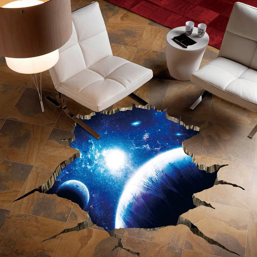 Абстрактная космическая 3D наклейка на пол домашний декор для детской комнаты |