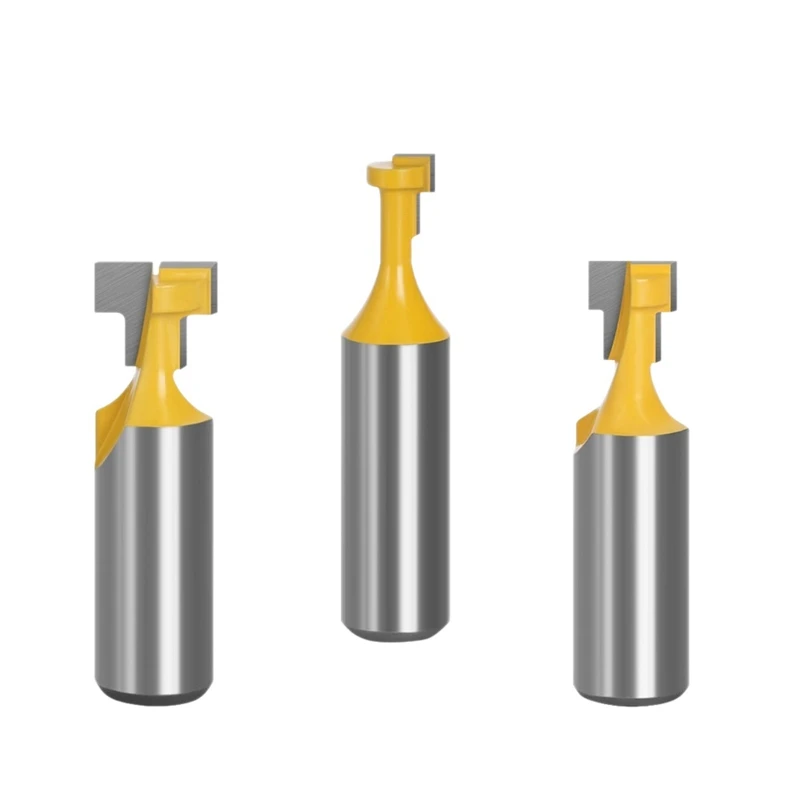 

3 Pcs Shank Keyhole Grooving Router Bit Set, T-Slot Milling Cutter For Woodworking Power Tools