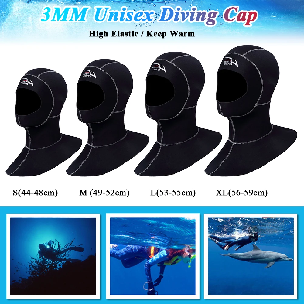 

Diving Cap With Shoulder 3mm Scuba Diving Hood With Shoulder Snorkeling Equipment Hat Cap Winter Swim Warm Wetsuit Spearfishing