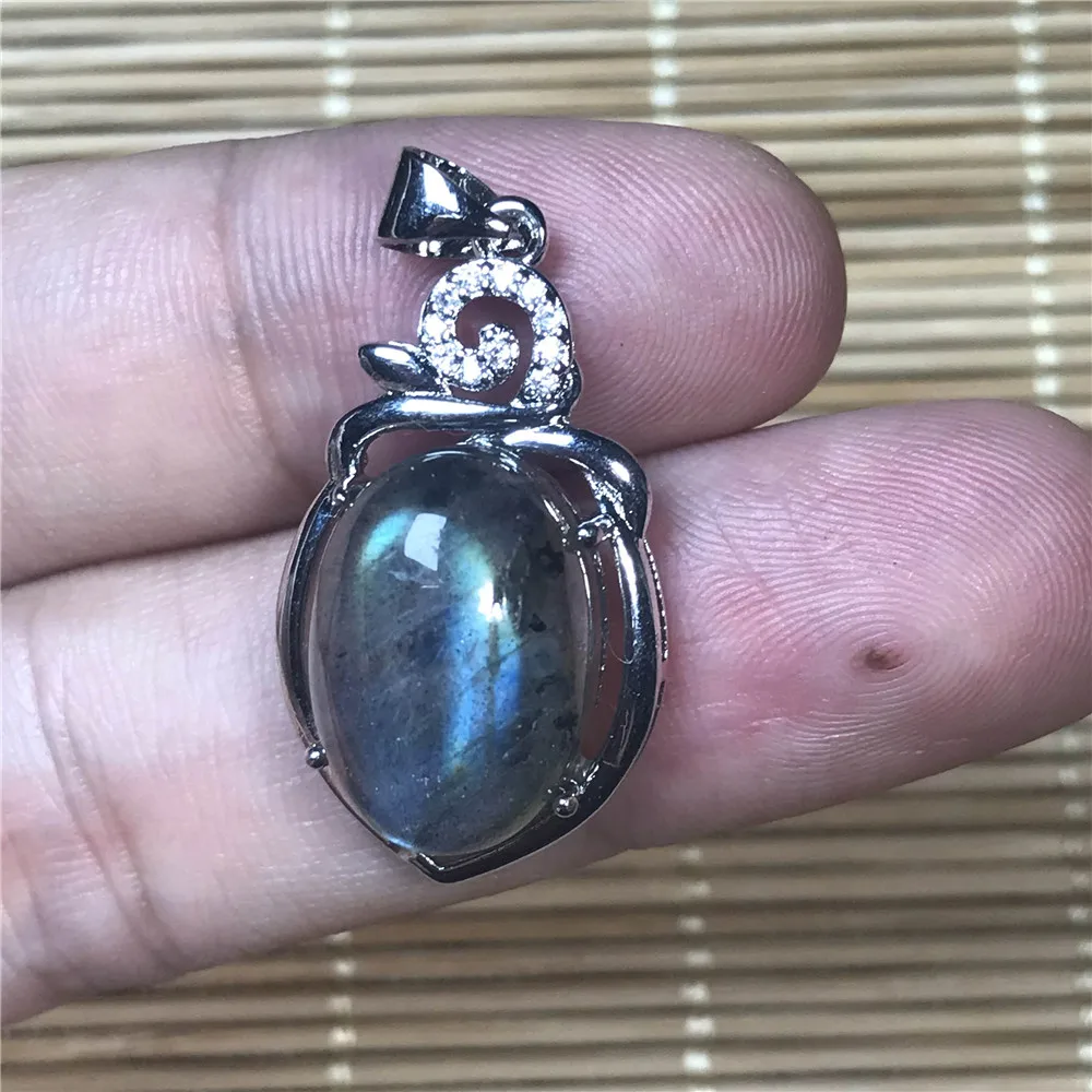 100% натуральный лабрадорит бусы кулон для женщин подарок леди 27x16x9 мм исцеляющий