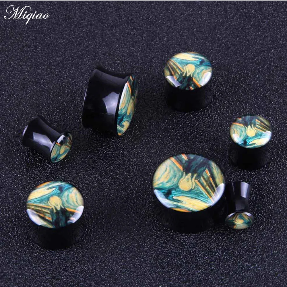 Miqiao новинка картина маслом Ван Гога акриловое удлинение ушей двойное кольцо