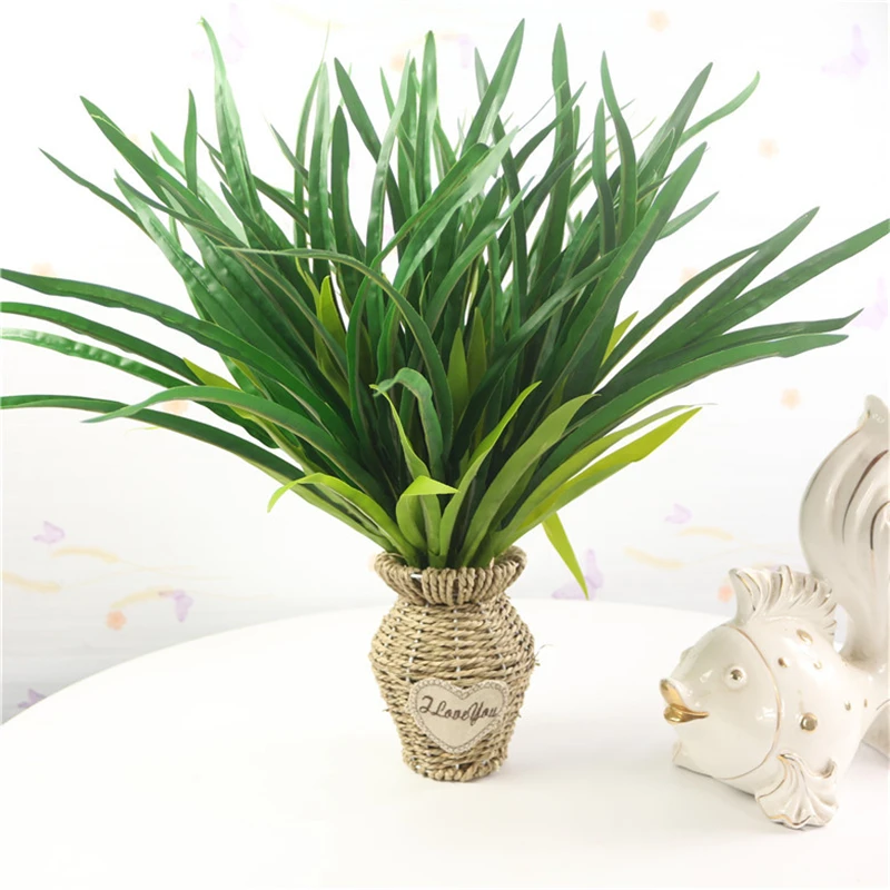 1 шт Искусственный искусственная Орхидея пластиковые зеленые листья flores Цветы DIY