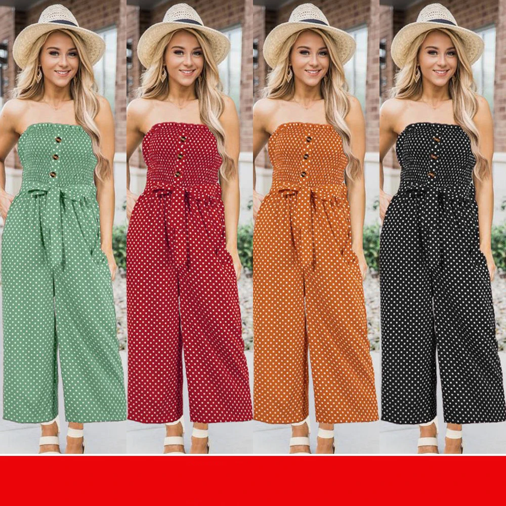 

Женский комбинезон с открытыми плечами, элегантный комбинезон с цветочным принтом в стиле бохо, лето 2021