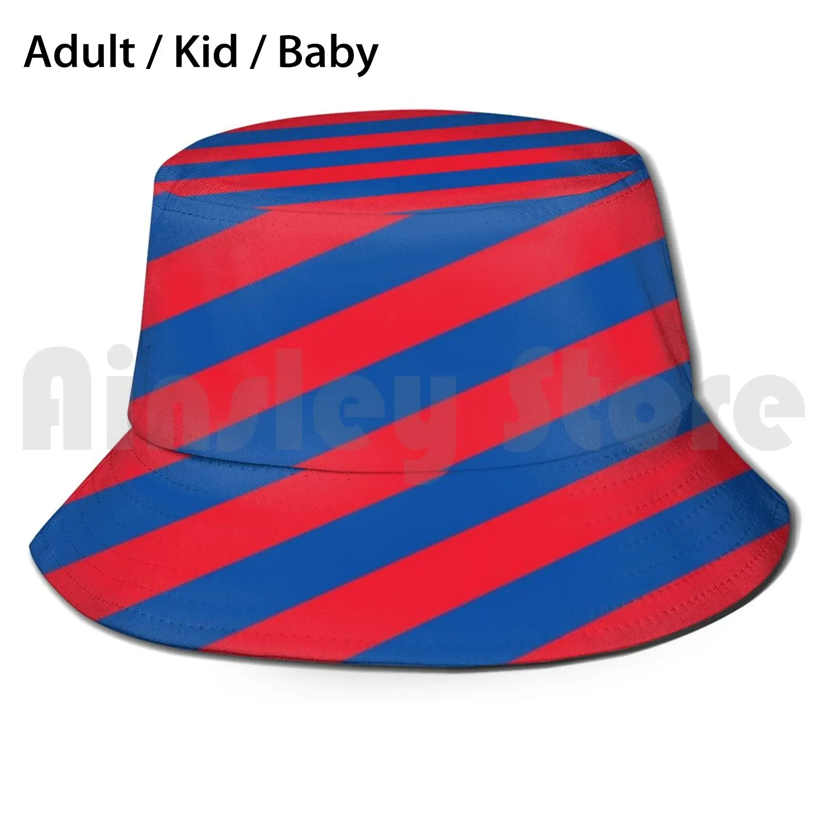 

Crystal Red And Blue Angled Stripes Sun Hat Foldable UV Protection Cpglaziers South London Selhurst Park