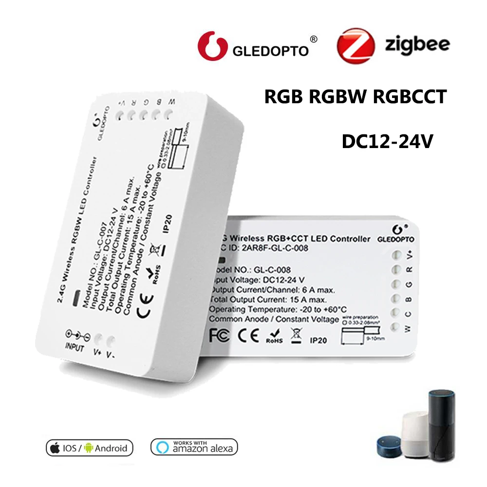 Светодиодный регулятор яркосветодиодный OPTO ZigBee 3 0 яркости LED лент 12 В 24 RGBW RGB + CCT
