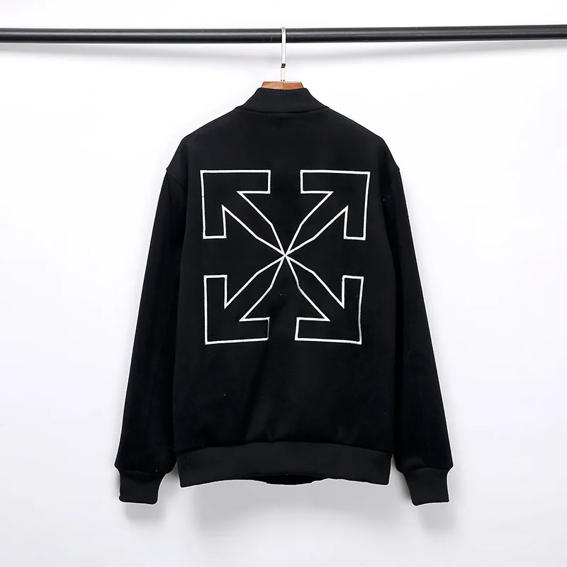 

Ow embroidered arrow Baseball Jacket woollen jacket men's and women's casual