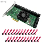 Карта чиа для майнинга PCIe SATA, 24 порта, 6 Гбитс, адаптер SATA PCI-E, поддержка 24 порта SATA 3,0, устройство встроенный переходник, конвертер для настольных ПК